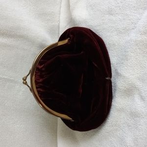 Vintage Burgundy Velvet Clutch by Ingber Kisslock